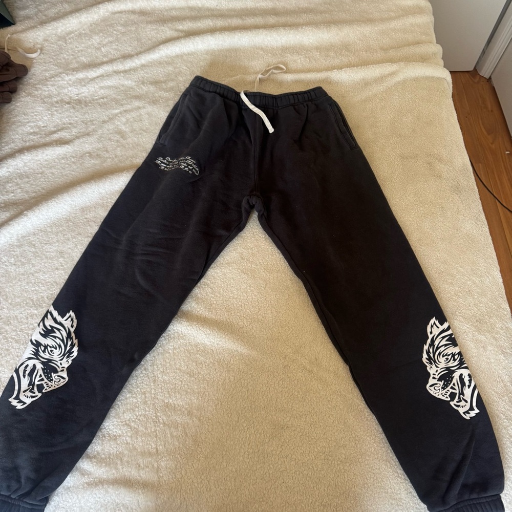 Darc Sport Black Joggers with White Tiger Design